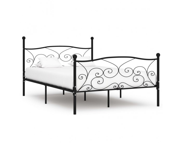 Sonata Рамка за легло с ламелна основа, черна, метал, 120x200 см