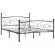 Sonata Рамка за легло с ламелна основа, черна, метал, 200x200 см