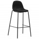 Sonata Бар столове, 6 бр, черни, текстил