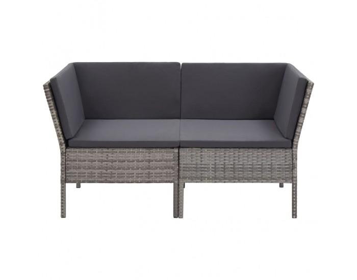 Sonata Градински комплект с възглавници, 6 части, полиратан, сив