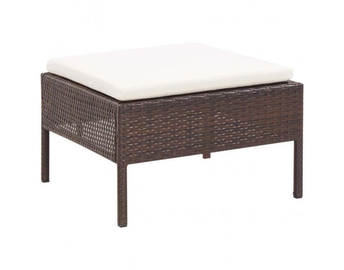 Sonata Градински комплект с възглавници, 3 части, кафяв полиратан