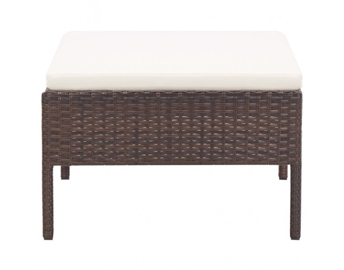 Sonata Градински комплект с възглавници, 3 части, кафяв полиратан