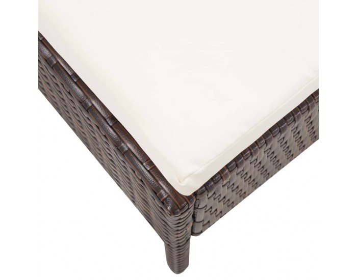 Sonata Градински комплект с възглавници, 3 части, кафяв полиратан