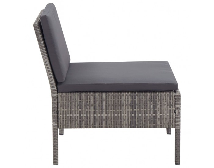 Sonata Градински комплект с възглавници, 3 части, полиратан, сив