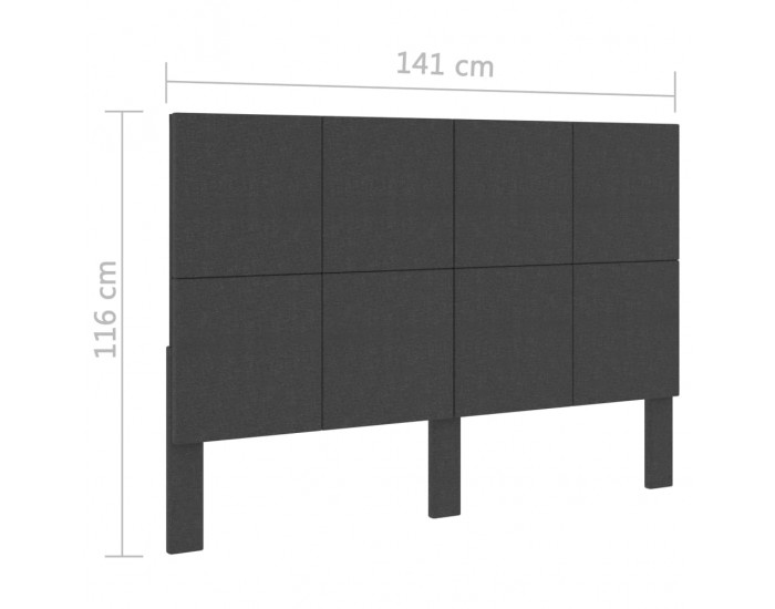 Sonata Тапицирана табла за спалня тъмносива текстил 140x200 см