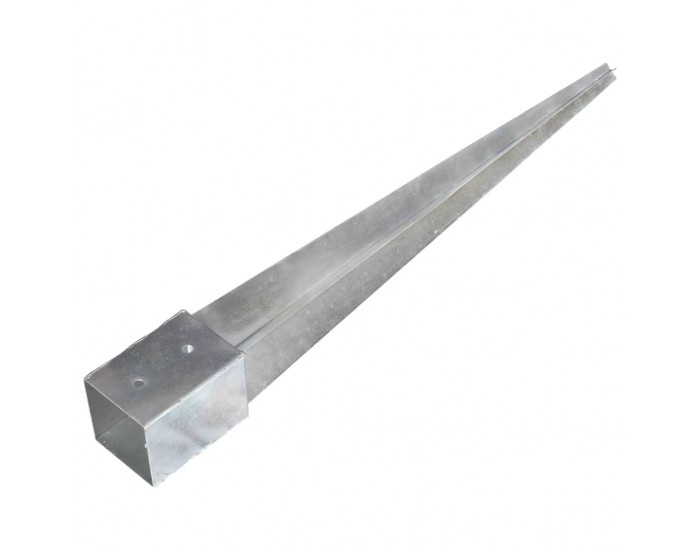 Sonata Заземителни колове 12 бр сребро 10x10x91 см поцинкована стомана