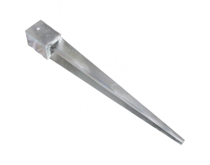 Sonata Заземителни колове 12 бр сребро 10x10x91 см поцинкована стомана