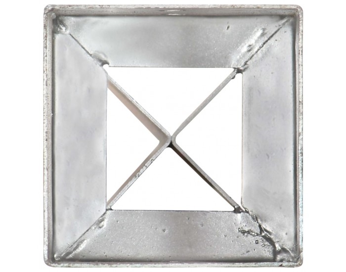 Sonata Заземителни колове 12 бр сребро 10x10x91 см поцинкована стомана