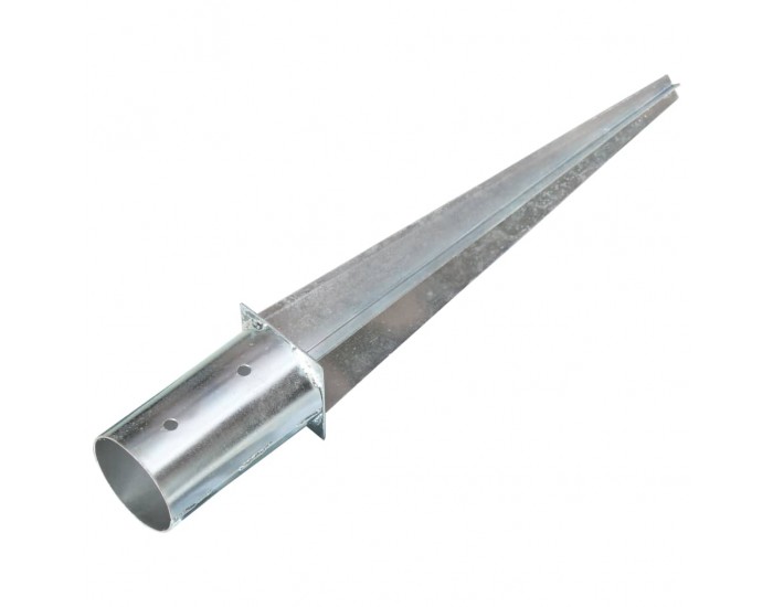 Sonata Заземителни колове 2 бр сребристи 8x61 см поцинкована стомана