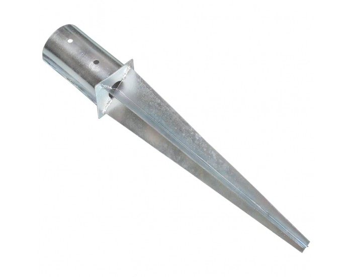 Sonata Заземителни колове 2 бр сребристи 8x61 см поцинкована стомана