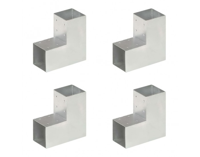 Sonata Конектори за греди 4 бр L-образни поцинкован метал 91x91 мм