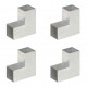 Sonata Конектори за греди 4 бр L-образни поцинкован метал 91x91 мм