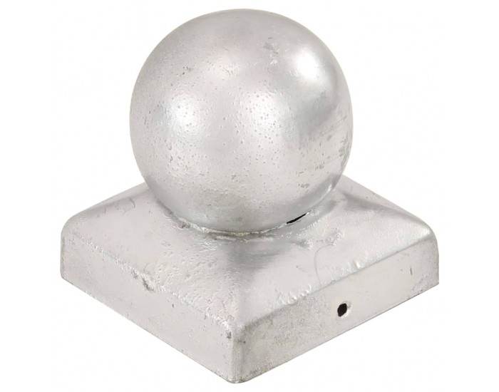 Sonata Капаци за стълбове, 6 бр, глобус, поцинкован метал, 71x71 мм