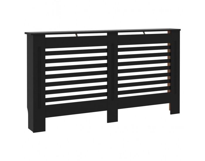 Sonata Параван за радиатор, черен, 152x19x81 см, МДФ