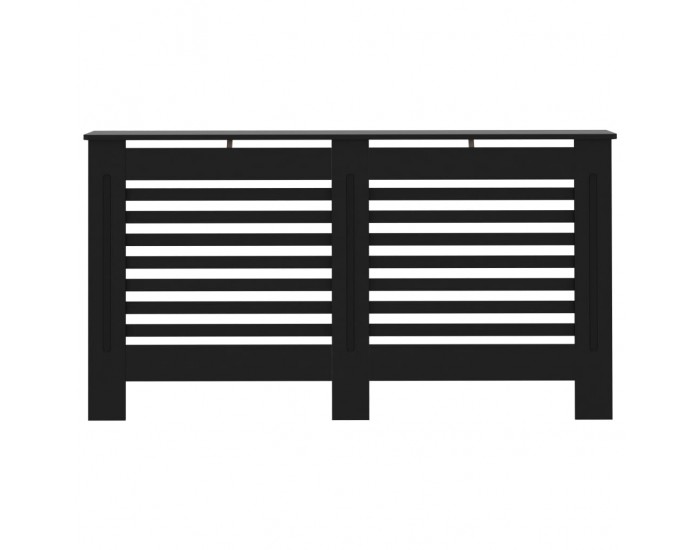 Sonata Параван за радиатор, черен, 152x19x81 см, МДФ