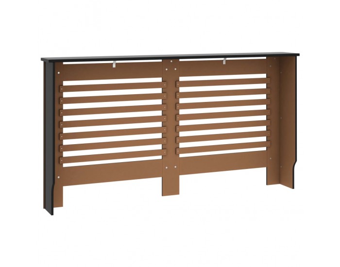 Sonata Параван за радиатор, черен, 152x19x81 см, МДФ