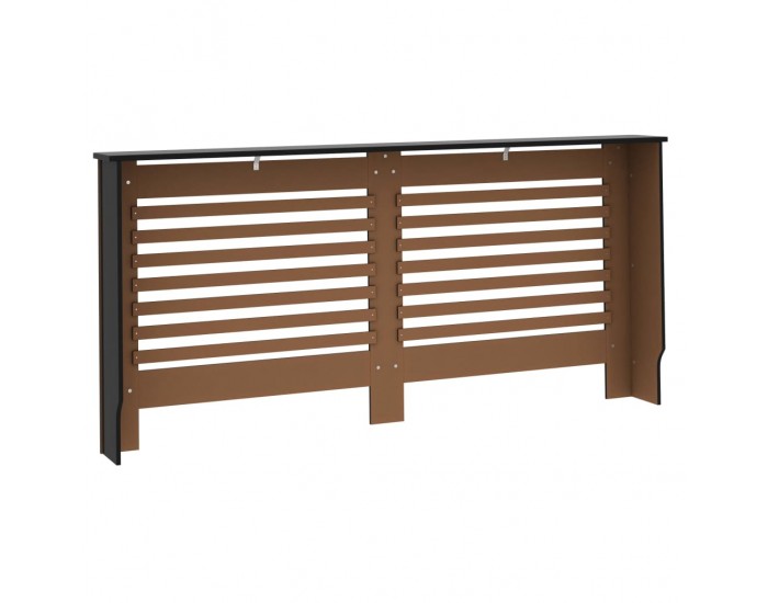 Sonata Параван за радиатор, черен, 172x19x81 см, МДФ