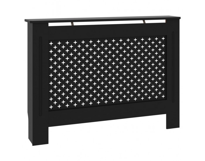 Sonata Параван за радиатор, черен, 112x19x81 см, МДФ