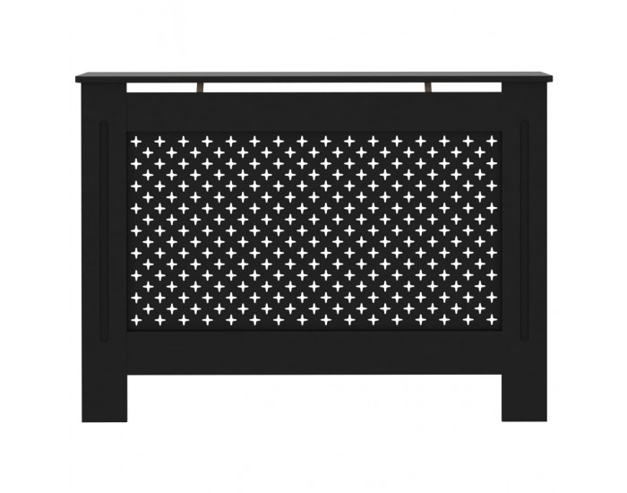 Sonata Параван за радиатор, черен, 112x19x81 см, МДФ