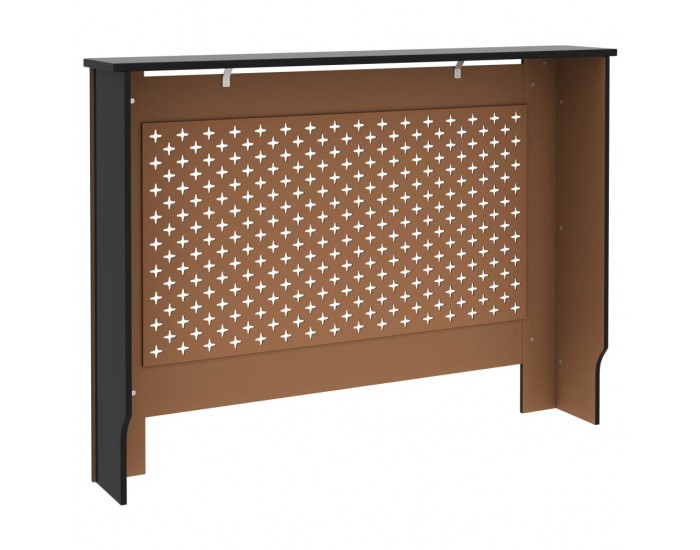 Sonata Параван за радиатор, черен, 112x19x81 см, МДФ