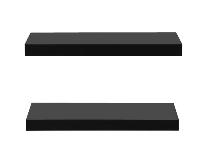 Sonata Окачени стенни рафтове, 2 бр, черни, 40x20x3,8 см