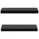 Sonata Окачени стенни рафтове, 2 бр, черни, 40x20x3,8 см