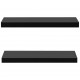 Sonata Окачени стенни рафтове, 2 бр, черни, 60x20x3,8 см
