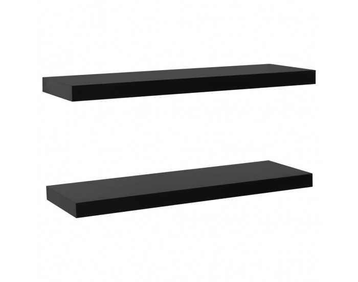 Sonata Окачени стенни рафтове, 2 бр, черни, 100x20x3,8 см