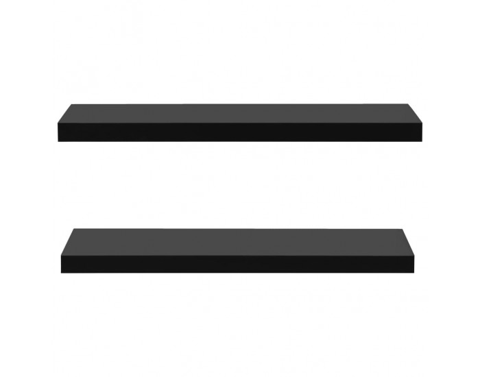 Sonata Окачени стенни рафтове, 2 бр, черни, 100x20x3,8 см