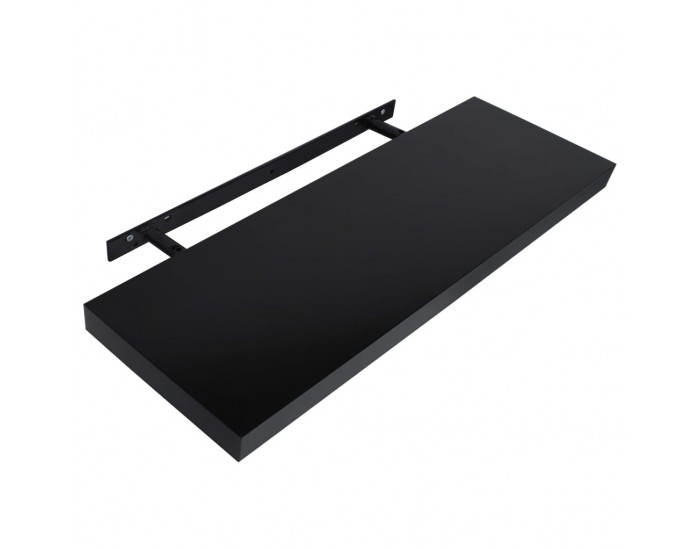 Sonata Окачени стенни рафтове, 2 бр, черни, 100x20x3,8 см