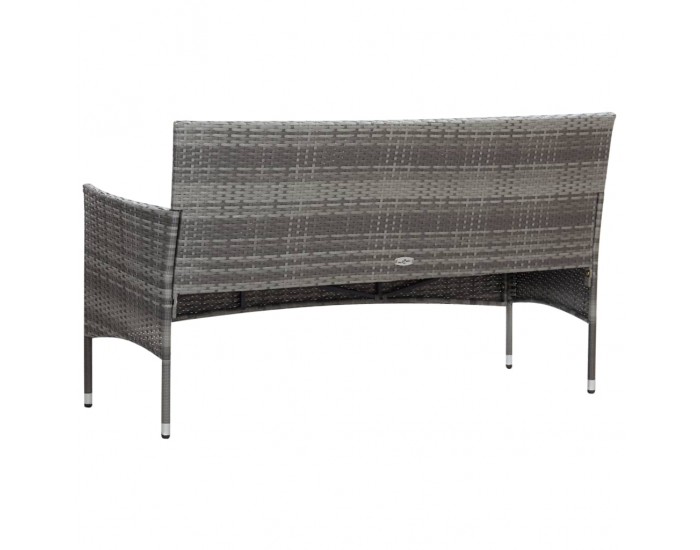 Sonata Градински комплект с възглавници, 4 части, полиратан, сив