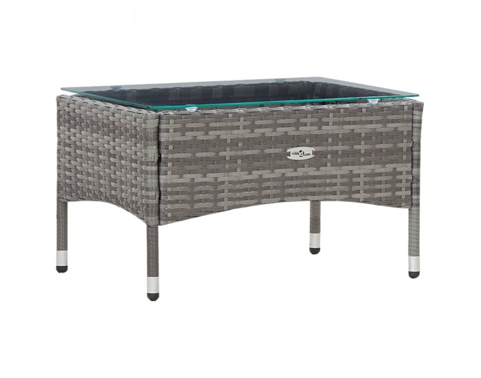 Sonata Градински комплект с възглавници, 4 части, полиратан, сив