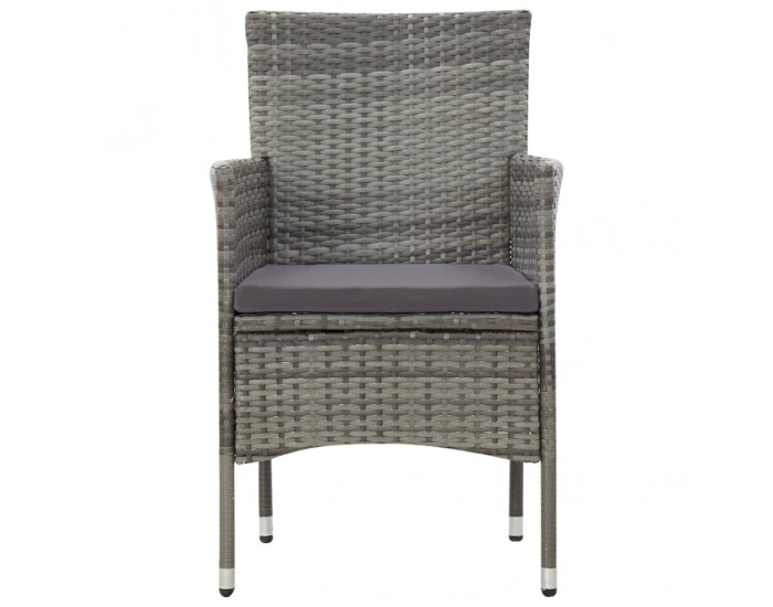 Sonata Градински комплект с възглавници, 4 части, полиратан, сив