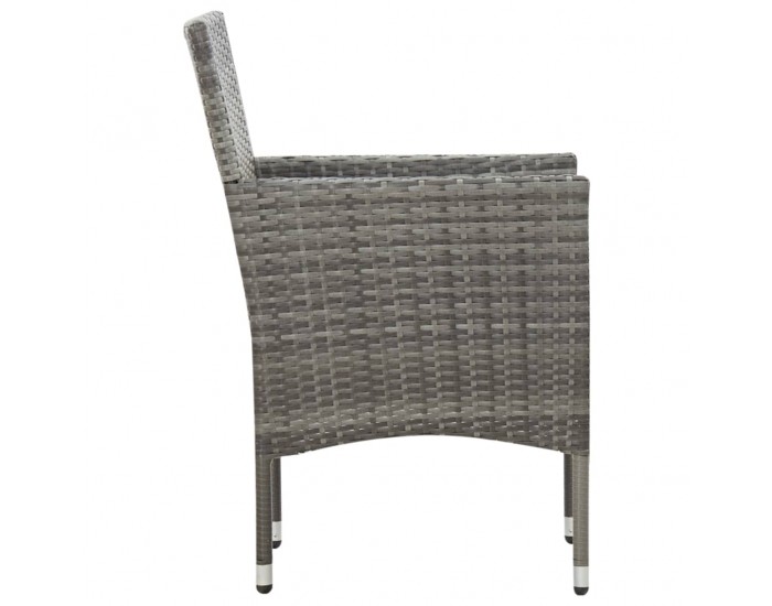 Sonata Градински комплект с възглавници, 4 части, полиратан, сив