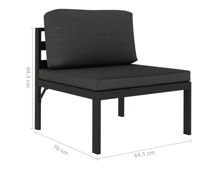 Sonata Градински комплект с възглавници, 3 части, алуминий, антрацит