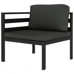 Sonata Модулен ъглов диван, 1 бр, с възглавници, алуминий, антрацит - Мека мебел