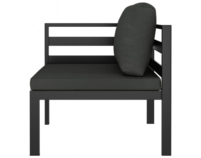 Sonata Модулен ъглов диван, 1 бр, с възглавници, алуминий, антрацит