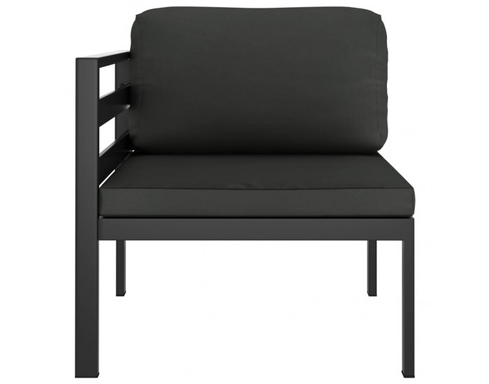 Sonata Модулен ъглов диван, 1 бр, с възглавници, алуминий, антрацит