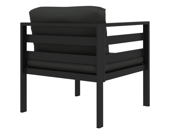 Sonata Модулен ъглов диван, 1 бр, с възглавници, алуминий, антрацит