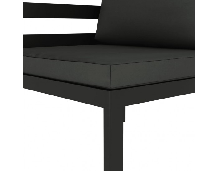 Sonata Модулен ъглов диван, 1 бр, с възглавници, алуминий, антрацит