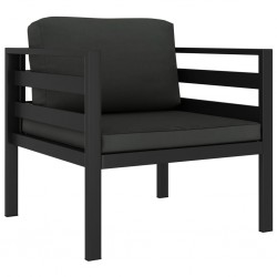 Sonata Кресло с възглавници, алуминий, антрацит - Мека мебел