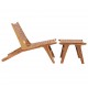 Sonata Градински стол с подложка за крака, тиково дърво масив