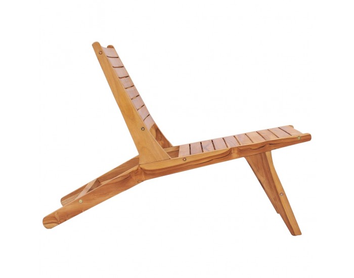 Sonata Градински стол с подложка за крака, тиково дърво масив