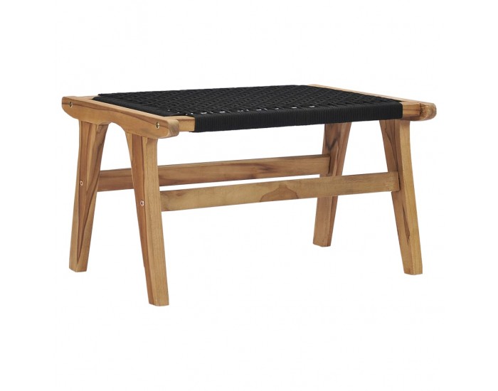 Sonata Шезлонг с подложка за крака, тиково дърво масив, въже