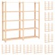 Sonata 5-етажни стелажи, 10 бр, 170x38x170 см, бор масив, 500 кг