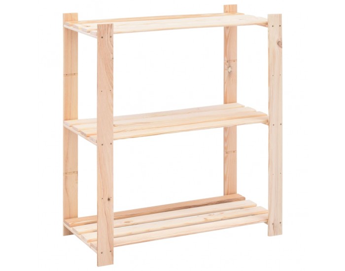 Sonata 3-етажни стелажи, 2 бр, 80x38x90 см, бор масив, 150 кг Sonata 3-етажни стелажи, 2 бр, 80x38x90 см, бор масив, 150 кг