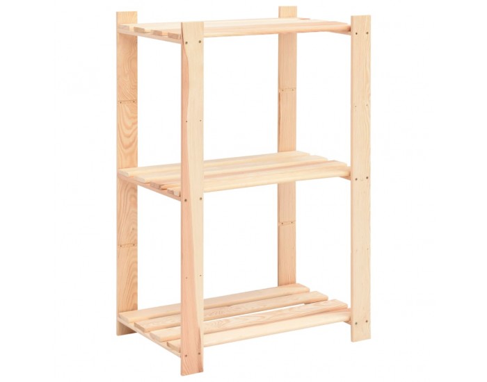 Sonata 3-етажни стелажи, 3 бр, 60x38x90 см, бор масив, 150 кг Sonata 3-етажни стелажи, 3 бр, 60x38x90 см, бор масив, 150 кг