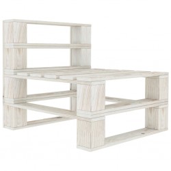 Sonata Градински междинен диванен модул от палети, дърво, бял - Мека мебел
