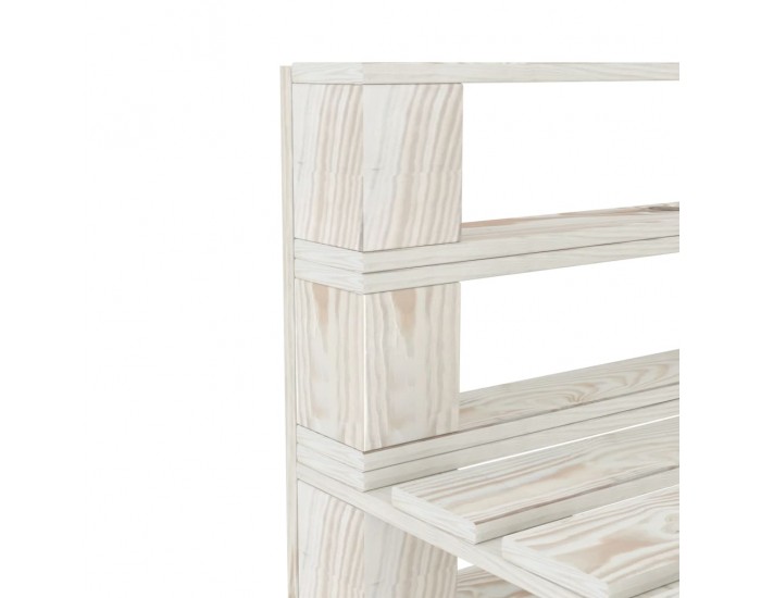 Sonata Градински междинен диванен модул от палети, дърво, бял