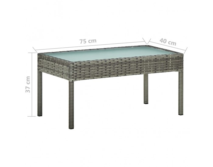 Sonata Градински комплект с възглавници, 4 части, полиратан, сив Sonata Градински комплект с възглавници, 4 части, полиратан, сив